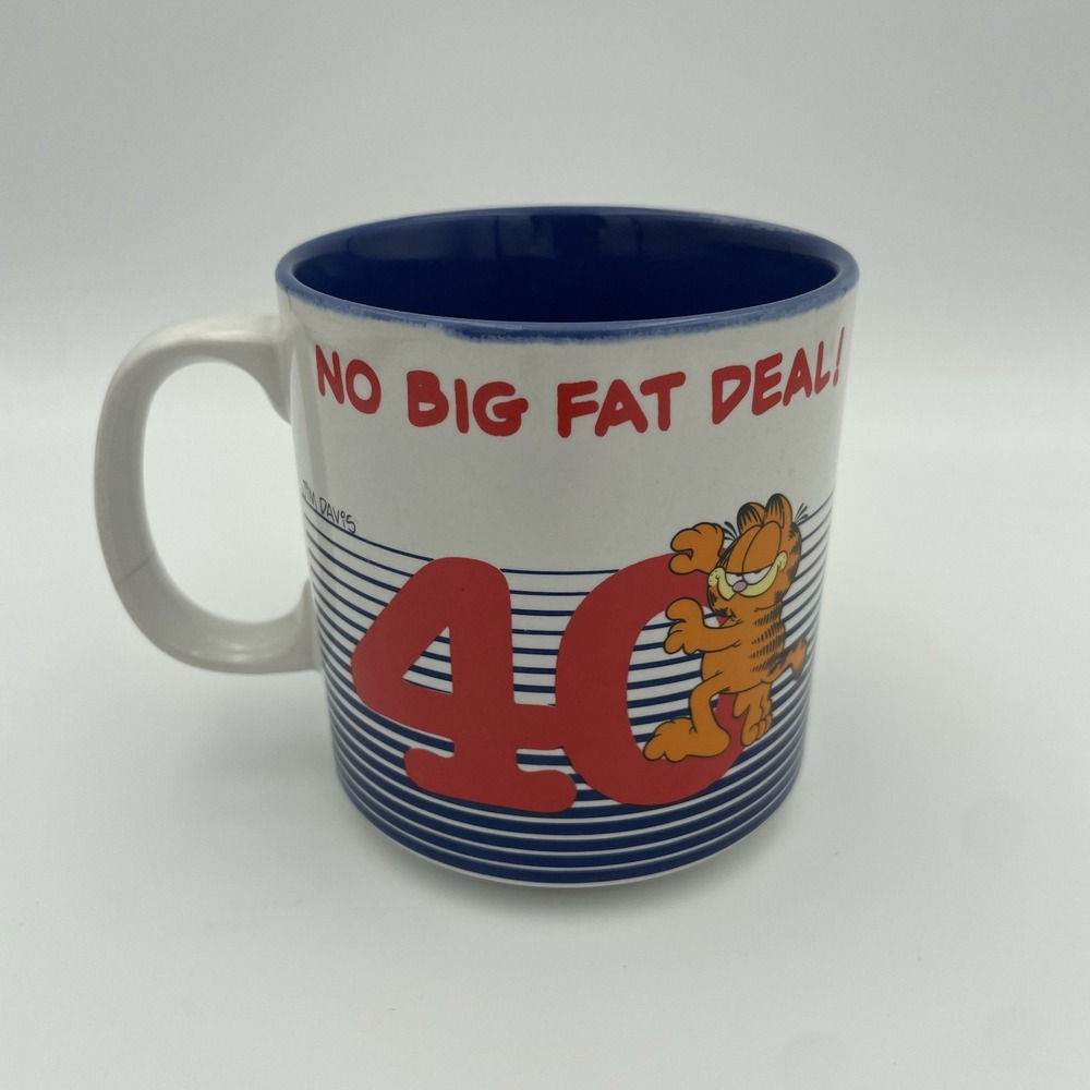 Vintage Garfield Coffee Cup 40 No Big Fat Deal Double Sided 1978 Birthday Mug